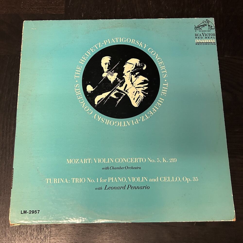 Mozart - Violin Conc 5 etc Heifetz Piatigorsky RCA LSC 2957 LP 1967 12" Vinyl